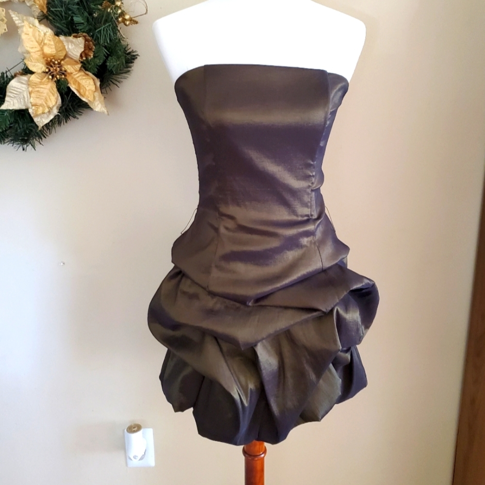 Jessica McClintock Strapless Layered Cocktail Dress